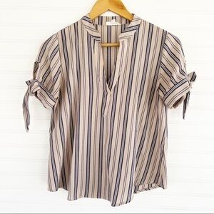 Striped Puff sleeves dressy top Size Small by MINE